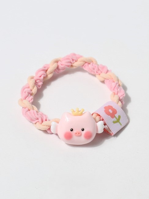 Резинка для волос GIRLY "Королевская свинья", розовая 