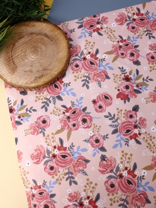 Упаковочная бумага «Flora», red (50*70 см) 
