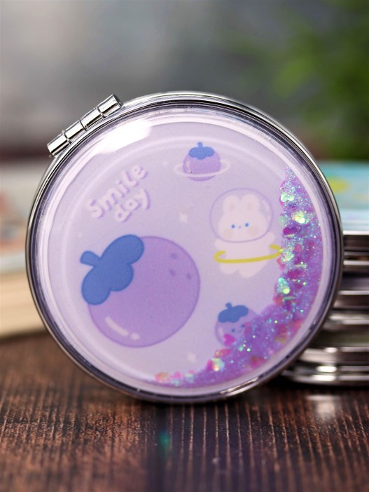 Зеркало-шейкер раскладное &quot;Smile day&quot;, purple (7*7 см) 