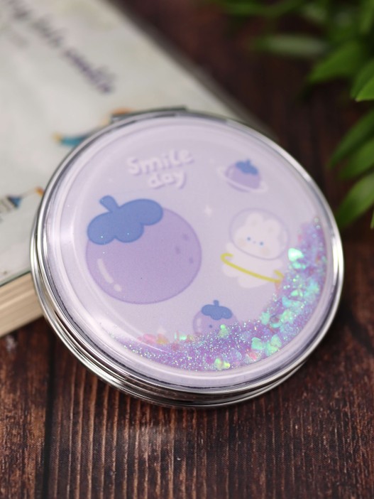 Зеркало-шейкер раскладное &quot;Smile day&quot;, purple (7*7 см) 
