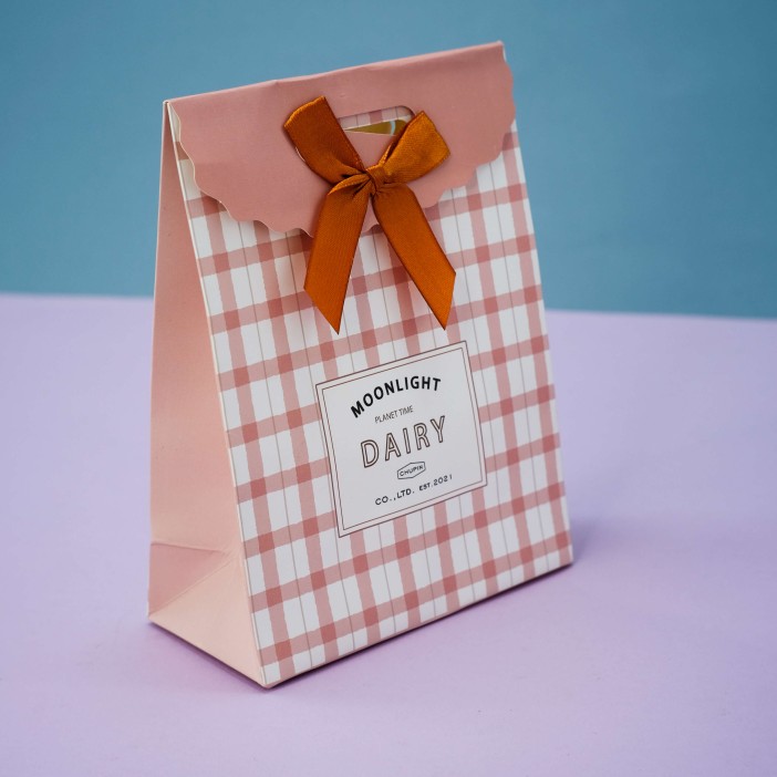 Пакет подарочный (XS) «Dairy», pink (12.5*16.5*6) 