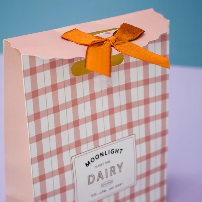 Пакет подарочный (XS) «Dairy», pink (12.5*16.5*6) 