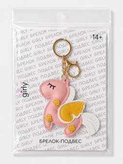 Брелок-подвес GIRLY "Единорог", розовый, 7x9 см