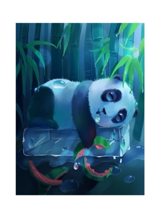 Алмазная мозаика без подрамника &quot;Спящая панда&quot;, 15х20 см 