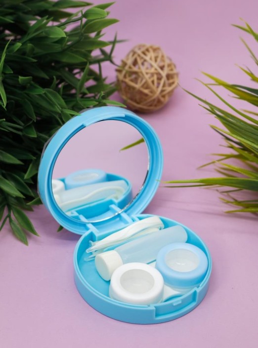 Контейнер для линз «Whale», blue berries 