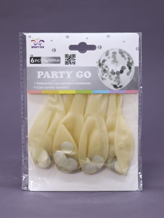 Набор воздушных шаров 6 шт. &quot;Glimmer globe&quot;, silver (30 см) 