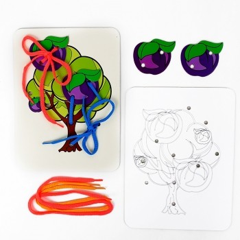 Набор Шнуровка - раскраска 2 в 1 &quot;Дерево + 2 сливы&quot; 